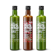 Cargar imagen en el visor de la galería, Pack de Salsa de Oliva Verde Líquida by Caviaroli - Caja Tres Variedades - 500 ml