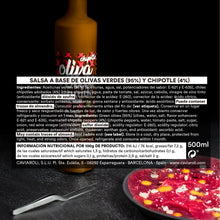 Cargar imagen en el visor de la galería, Salsa de Oliva Verde Líquida Chipotle - by Caviaroli - 500 ml (caja 6 unidades)
