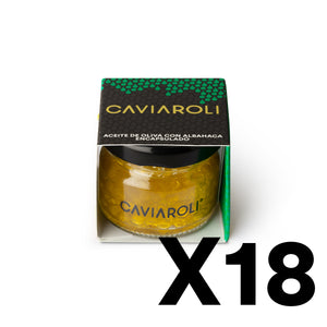 Caja 18 ud - Caviaroli Aceite de oliva virgen con Albahaca 20g