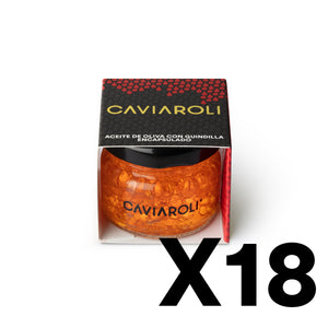 Caja 18 ud - Caviaroli Aceite de oliva virgen con Guindilla 20g